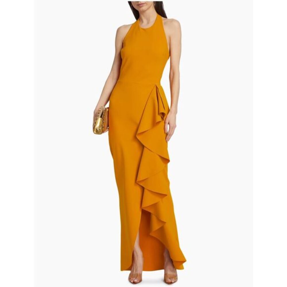 Chiara Boni La Petite Robe Thomas Ruffled Halter Gown